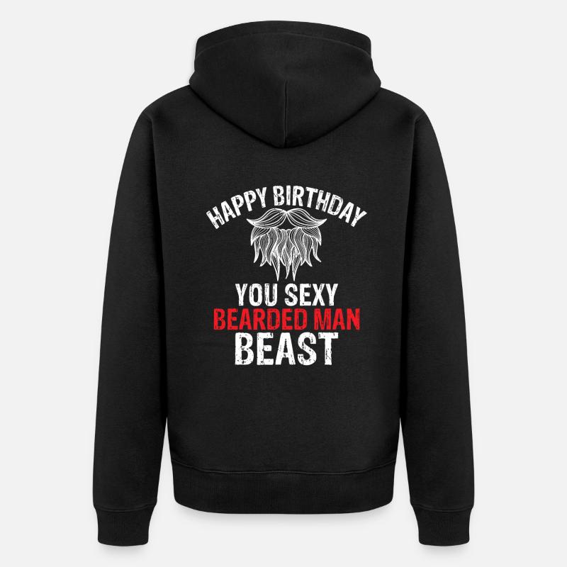 Giftidea Beard Men - Unisex Premium Bio Zip Hoodie - Schwarz