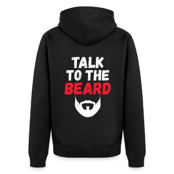 Giftidea Beard Men - Unisex Premium Bio Zip Hoodie - Schwarz - Hinten - Nico (187cm)