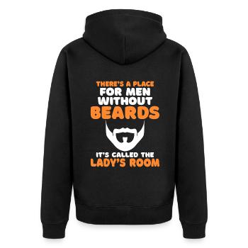 Giftidea Beard Men - Unisex Premium Bio Zip Hoodie - Schwarz - Hinten - Nico (187cm)