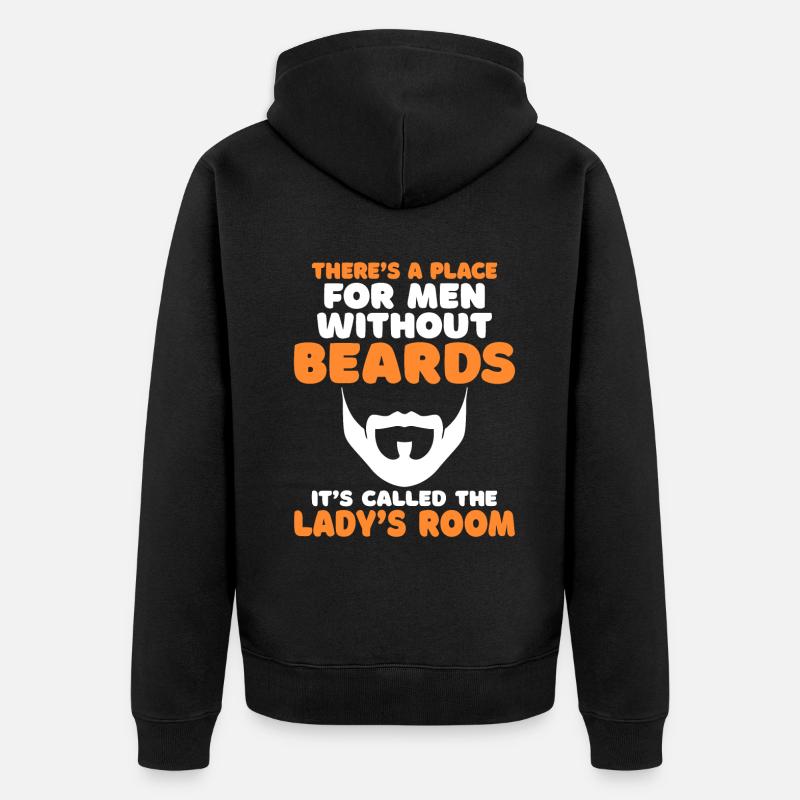 Giftidea Beard Men - Unisex Premium Bio Zip Hoodie - Schwarz
