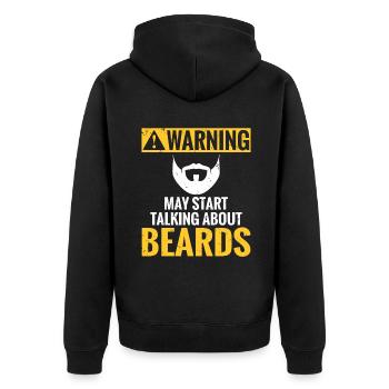 Giftidea Beard Men - Unisex Premium Bio Zip Hoodie - Schwarz - Hinten - Nico (187cm)