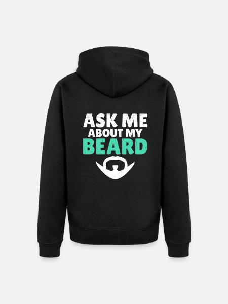 Giftidea Beard Men - Unisex Premium Organic Zip Hoodie - black