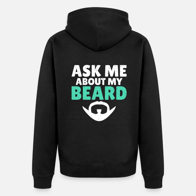 Giftidea Beard Men - Unisex Premium Bio Zip Hoodie - Schwarz
