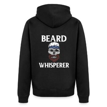 Giftidea Beard Men - Unisex Premium Bio Zip Hoodie - Schwarz - Hinten - Nico (187cm)