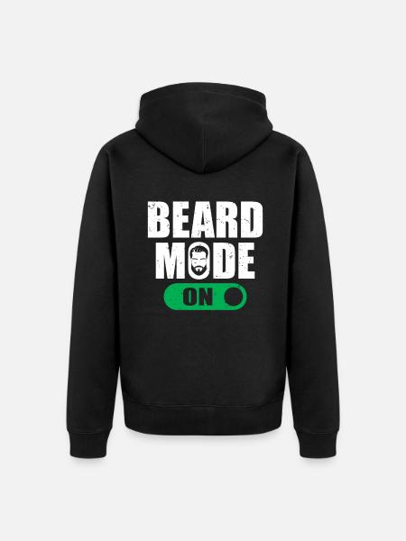Giftidea Beard Men - Unisex Premium Bio Zip Hoodie - Schwarz