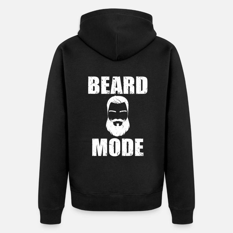 Giftidea Beard Men - Unisex Premium Organic Zip Hoodie - black