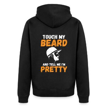 Giftidea Beard Men - Unisex Premium Bio Zip Hoodie - Schwarz - Hinten - Nico (187cm)