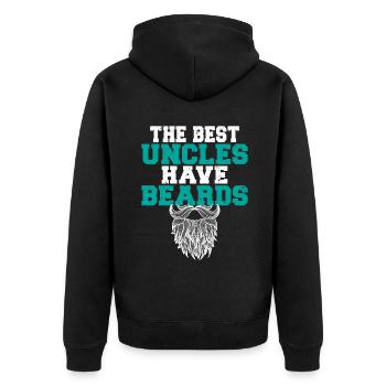 Giftidea Beard Men - Unisex Premium Bio Zip Hoodie - Schwarz - Hinten - Nico (187cm)