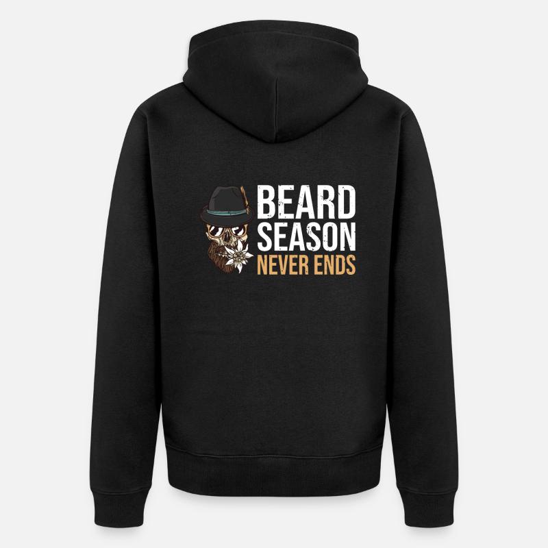 Giftidea Beard Men - Unisex Premium Bio Zip Hoodie - Schwarz