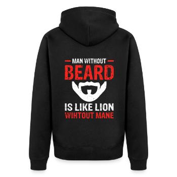 Giftidea Beard Men - Unisex Premium Bio Zip Hoodie - Schwarz - Hinten - Nico (187cm)