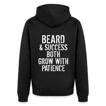 Giftidea Beard Men - Unisex Premium Bio Zip Hoodie - Schwarz - Hinten - Nico (187cm)