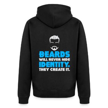 Giftidea Beard Men - Unisex Premium Bio Zip Hoodie - Schwarz - Hinten - Nico (187cm)