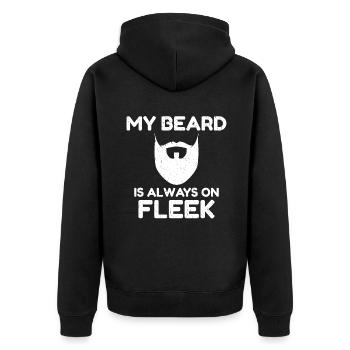 Giftidea Beard Men - Unisex Premium Bio Zip Hoodie - Schwarz - Hinten - Nico (187cm)