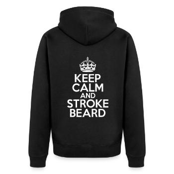Giftidea Beard Men - Unisex Premium Bio Zip Hoodie - Schwarz - Hinten - Nico (187cm)