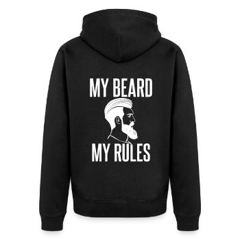 Giftidea Beard Men - Unisex Premium Bio Zip Hoodie - Schwarz - Hinten - Nico (187cm)