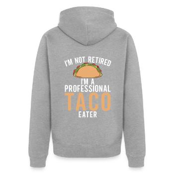 Retirement Gifts - Unisex Premium Bio Zip Hoodie - Grau meliert - Hinten - Nico (187cm)
