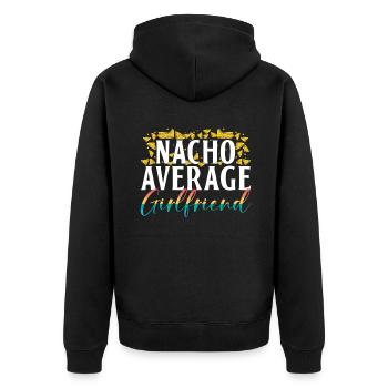 Lesbian Gifts - Unisex Premium Bio Zip Hoodie - Schwarz - Hinten - Nico (187cm)