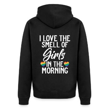Lesbian Gifts - Unisex Premium Organic Zip Hoodie - black - Back - Nico (187cm)