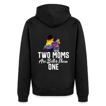 Lesbian Gifts - Unisex Premium Bio Zip Hoodie - Schwarz - Hinten - Nico (187cm)