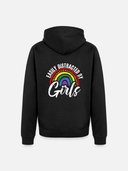 Lesbian Gifts - Unisex Premium Organic Zip Hoodie - black