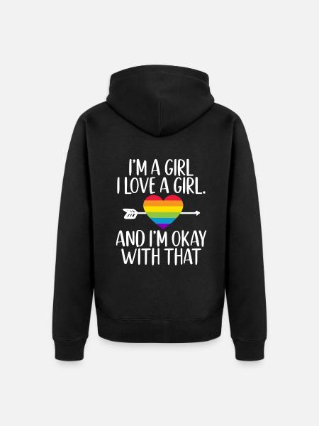Lesbian Gifts - Unisex Premium Organic Zip Hoodie - black