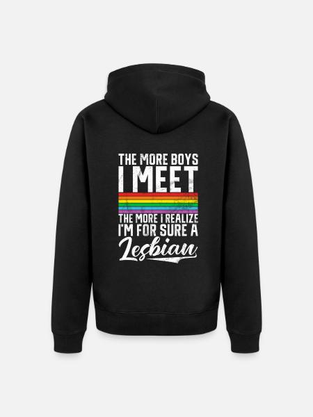 Lesbian Gifts - Unisex Premium Bio Zip Hoodie - Schwarz