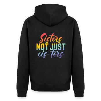 Lesbian Gifts - Unisex Premium Bio Zip Hoodie - Schwarz - Hinten - Nico (187cm)