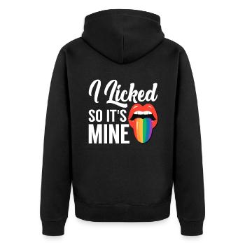 Lesbian Gifts - Unisex Premium Bio Zip Hoodie - Schwarz - Hinten - Nico (187cm)