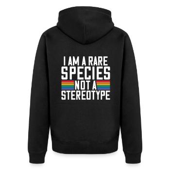 Lesbian Gifts - Unisex Premium Bio Zip Hoodie - Schwarz - Hinten - Nico (187cm)