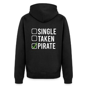 Single Gift - Unisex Premium Organic Zip Hoodie - black - Back - Nico (187cm)