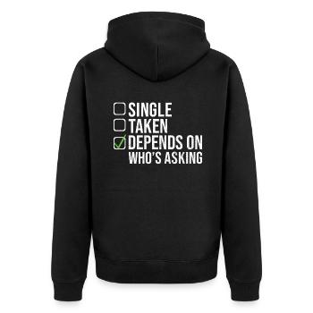 Single Gift - Unisex Premium Organic Zip Hoodie - black - Back - Nico (187cm)
