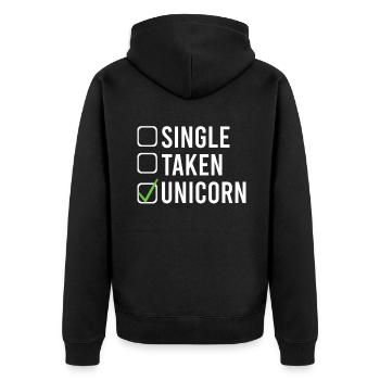 Single Gift - Unisex Premium Organic Zip Hoodie - black - Back - Nico (187cm)