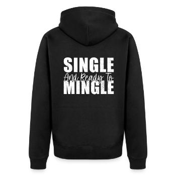 Single Gift - Unisex Premium Organic Zip Hoodie - black - Back - Nico (187cm)