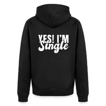 Single Gift - Unisex Premium Organic Zip Hoodie - black - Back - Nico (187cm)