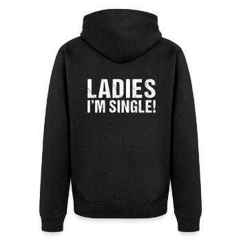 Single Gift - Unisex Premium Organic Zip Hoodie - black - Back - Nico (187cm)
