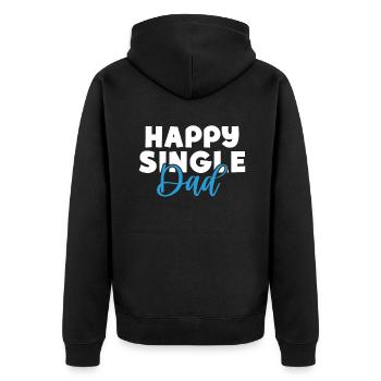 Single Gift - Unisex Premium Organic Zip Hoodie - black - Back - Nico (187cm)