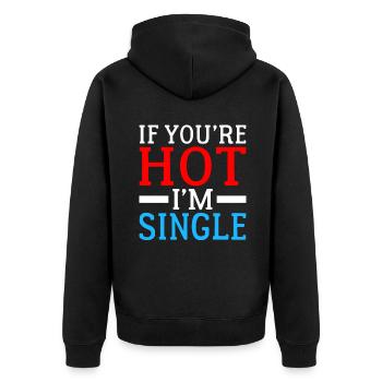 Single Gift - Unisex Premium Organic Zip Hoodie - black - Back - Nico (187cm)