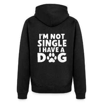 Single Gift - Unisex Premium Organic Zip Hoodie - black - Back - Nico (187cm)