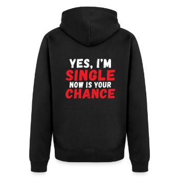 Single Gift - Unisex Premium Organic Zip Hoodie - black - Back - Nico (187cm)