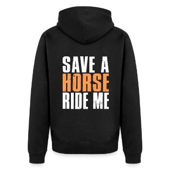 Single Gift - Unisex Premium Organic Zip Hoodie - black - Back - Nico (187cm)