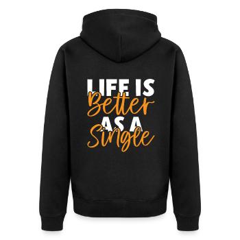 Single Gift - Unisex Premium Organic Zip Hoodie - black - Back - Nico (187cm)