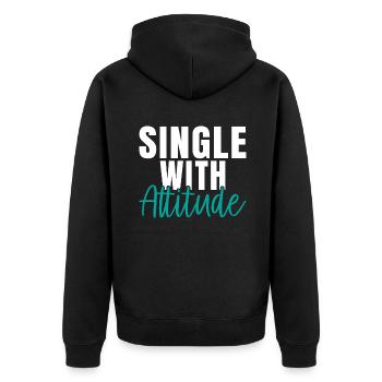 Single Gift - Unisex Premium Organic Zip Hoodie - black - Back - Nico (187cm)