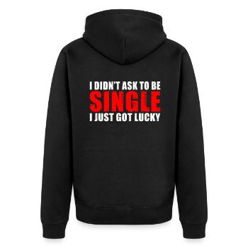 Single Gift - Unisex Premium Organic Zip Hoodie - black - Back - Nico (187cm)