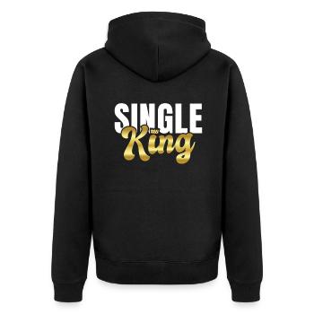 Single Gift - Unisex Premium Organic Zip Hoodie - black - Back - Nico (187cm)