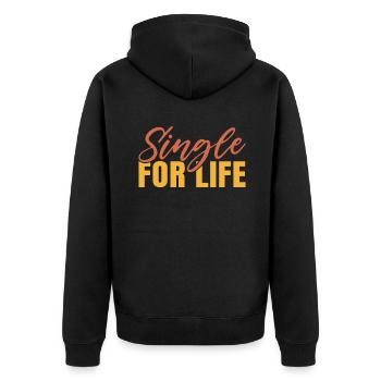 Single Gift - Unisex Premium Organic Zip Hoodie - black - Back - Nico (187cm)