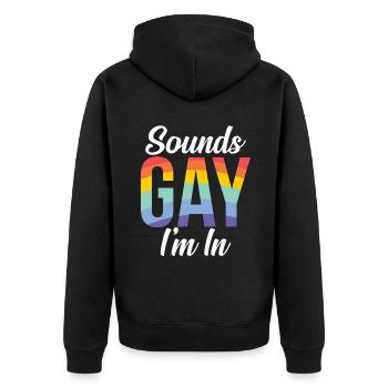 Cadeaux gays - Veste à capuche bio Premium Unisexe - noir - Dos - Nico (187cm)
