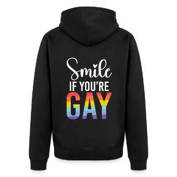Cadeaux gays - Veste à capuche bio Premium Unisexe - noir - Dos - Nico (187cm)