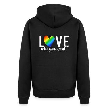 Cadeaux gays - Veste à capuche bio Premium Unisexe - noir - Dos - Nico (187cm)