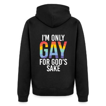 Cadeaux gays - Veste à capuche bio Premium Unisexe - noir - Dos - Nico (187cm)
