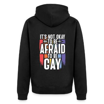 Gay Gifts - Unisex Premium Bio Zip Hoodie - Schwarz - Hinten - Nico (187cm)